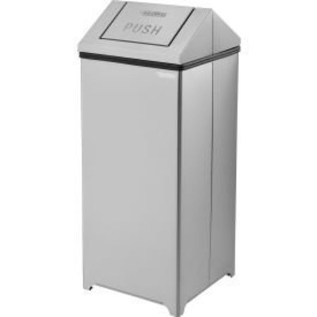 GLOBAL EQUIPMENT Global Industrial„¢ Stainless Steel Square Swing Top Trash Can, 24 Gallon EK98045H-SS